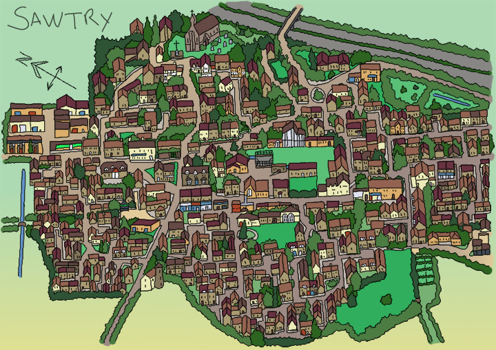 Map of Sawtry by Hayley Sanger